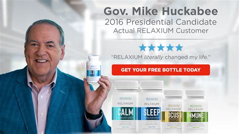 Customers struggling with their sleep are encouraged to try Relaxium. . Mike huckabee sleep aid